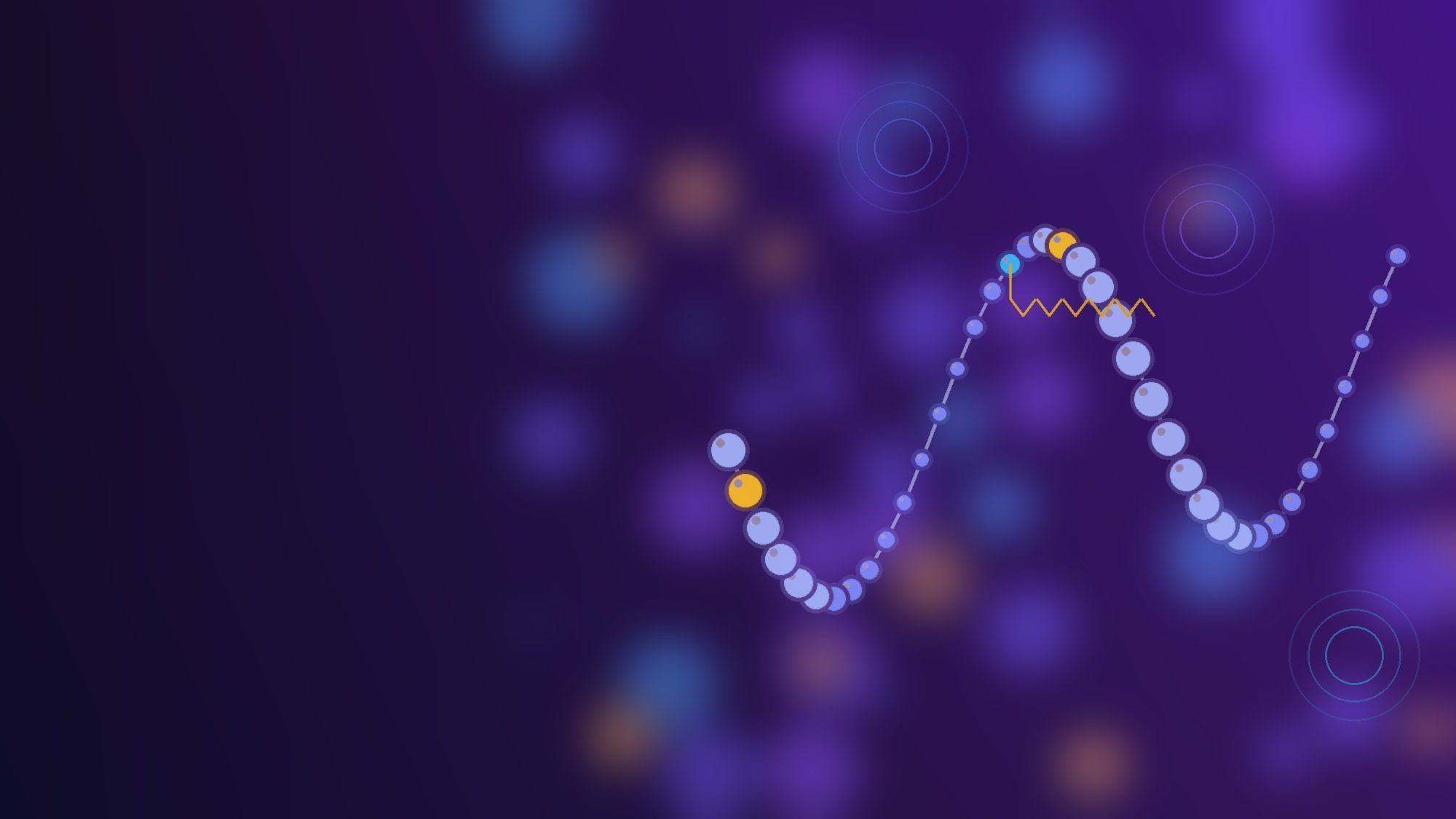 Illustration abstraite d'une chaîne peptidique pour le guide de recherche sur le rétatrutide